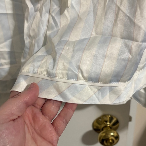 NWT Satin Striped Pajama Set in Blue and White - Picture 7 of 7
